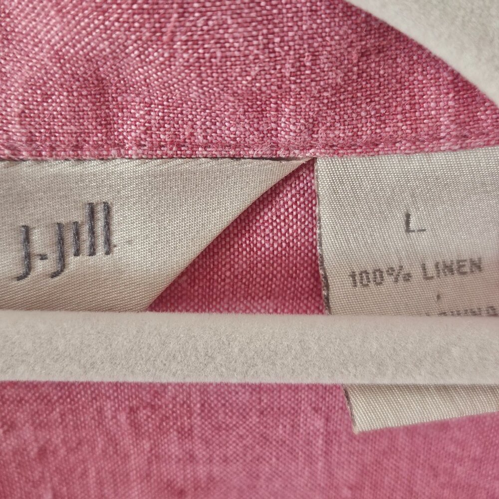 J. Jill Soft Red  100% Linen Button Down Blouse Sz Large - Picture 4 of 12